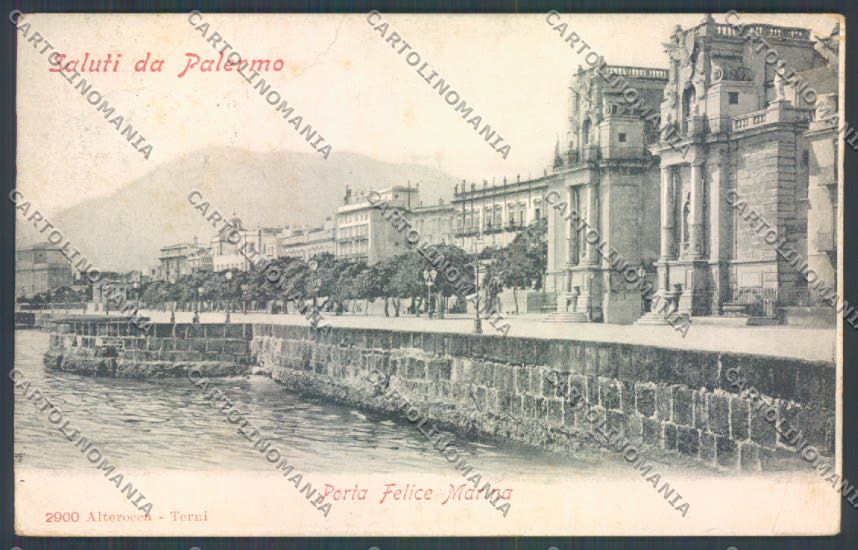 Palermo Città Porta Felice Alterocca PIEGHINE cartolina ZT7772 – fronte