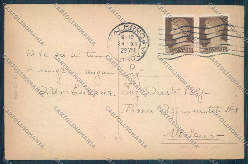 Palermo Città Porta Felice cartolina ZT7773 – retro
