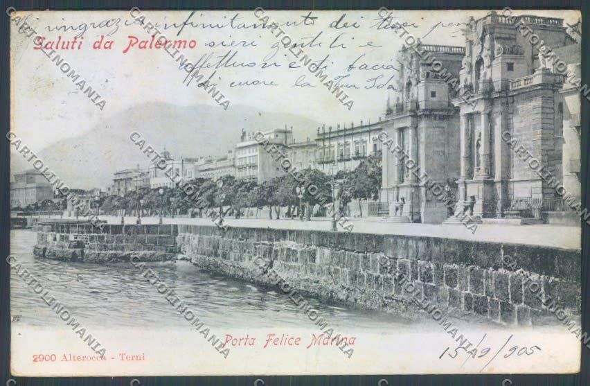 Palermo Città Porta Felice Alterocca cartolina ZT7779 – fronte