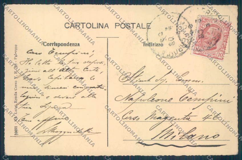 Palermo Città PIEGHINA cartolina ZT7834 – retro