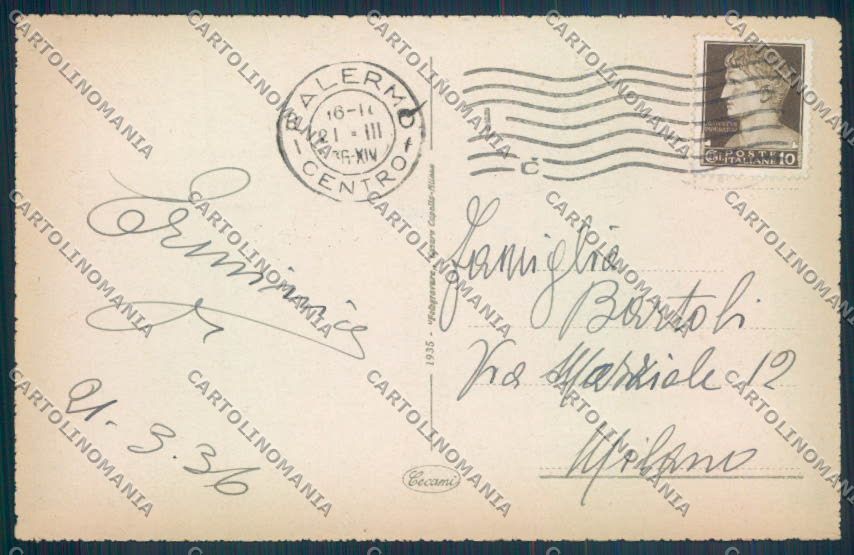Palermo Città Monte Pellegrino cartolina ZT7846 – retro