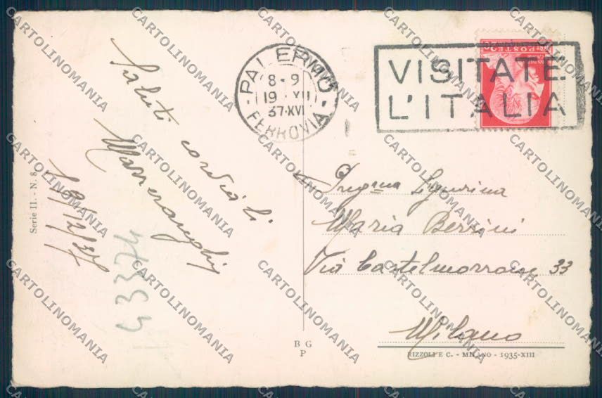 Palermo Città Monte Pellegrino cartolina ZT7854 – retro