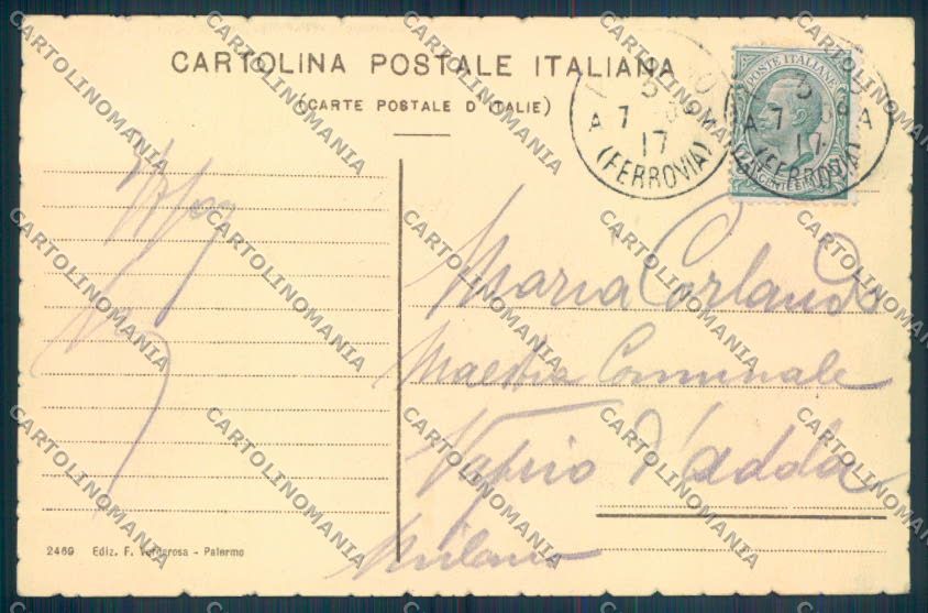 Palermo Città Monte Pellegrino cartolina ZT7862 – retro