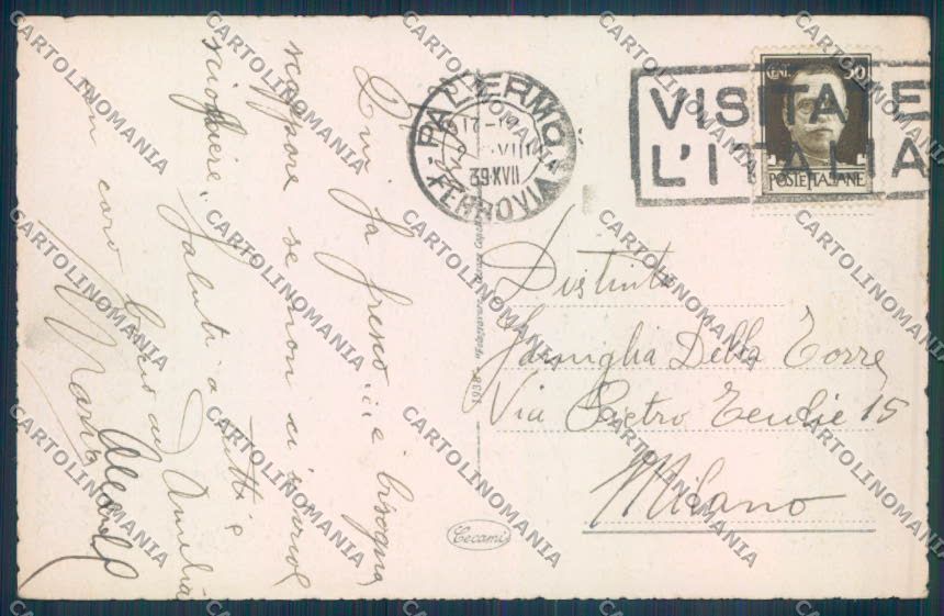Palermo Città Monte Pellegrino cartolina ZT7883 – retro
