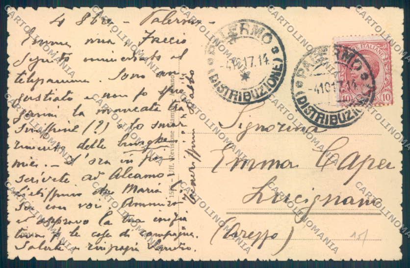 Palermo Città Quattro Cantoni cartolina ZT7958 – retro