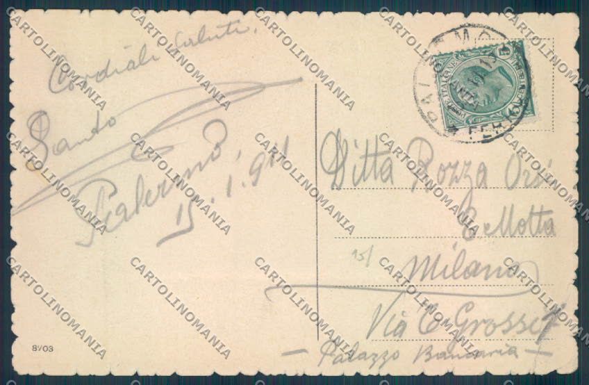 Palermo Città Monte Pellegrino PIEGA cartolina ZT7970 – retro