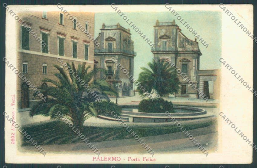 Palermo Città Porta Felice Alterocca PIEGHINA cartolina ZT7985 – fronte