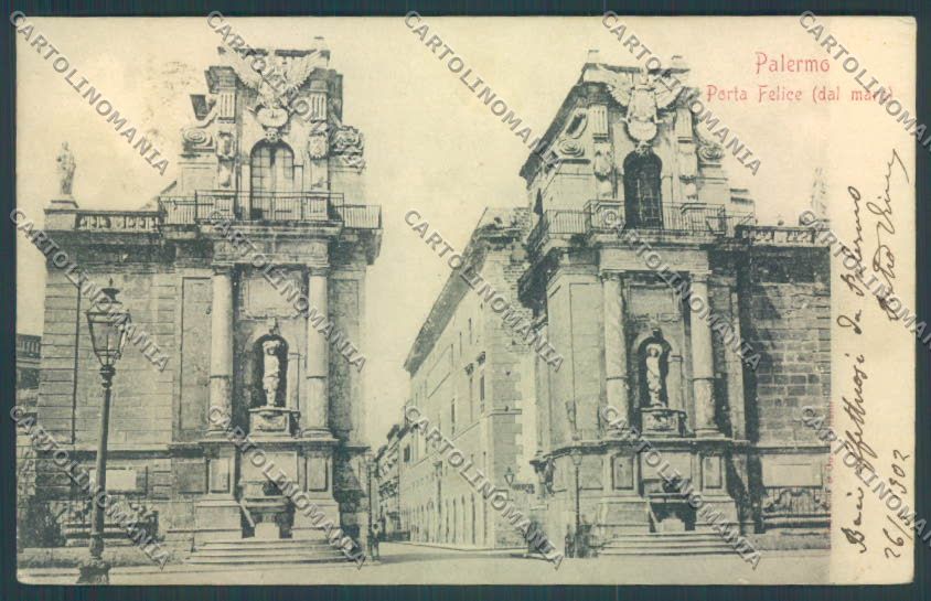 Palermo Città Porta Felice cartolina ZT7989 – fronte