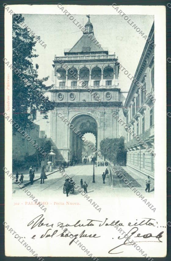 Palermo Città Porta Nuova PIEGHINA cartolina ZT8001 – fronte