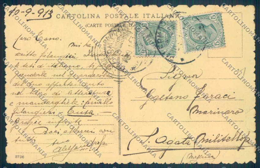 Palermo Città Porta Nuova STRAPPINO cartolina ZT8002 – retro