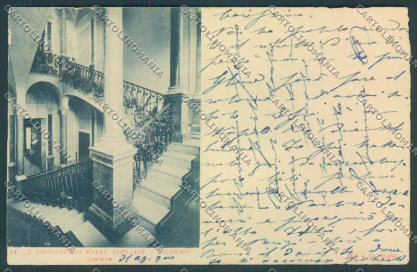 Palermo Città Educatorio Maria Adelaide ABRASA cartolina ZT8005 – fronte