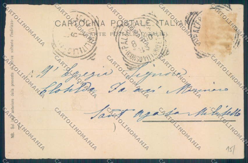 Palermo Città Educatorio Maria Adelaide ABRASA cartolina ZT8005 – retro