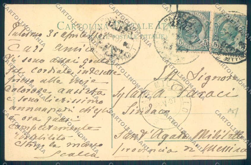 Palermo Città Quattro Cantoni ABRASA cartolina ZT8017 – retro