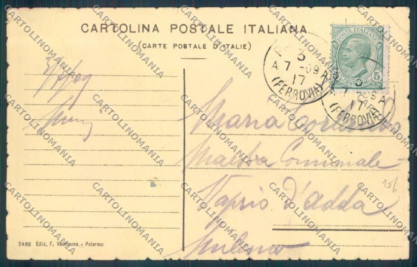 Palermo Città Porto PIEGHINA cartolina ZT8032 – retro