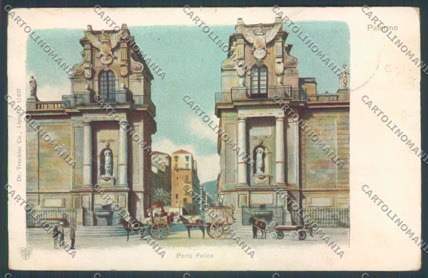 Palermo Città Porta Felice PIEGATA cartolina ZT8040 – fronte