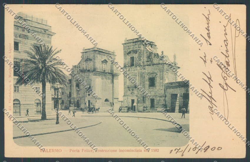 Palermo Città Porta Felice cartolina ZT8048 – fronte