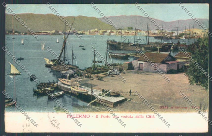 Palermo Città Porto Alterocca PIEGHINA cartolina ZT8075 – fronte