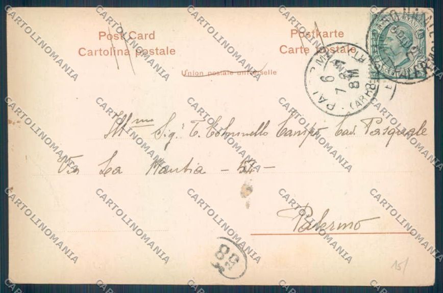 Palermo Città Porta Nuova cartolina ZT8079 – retro