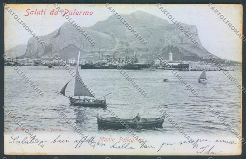Palermo Città Monte Pellegrino Alterocca ABRASA PIEGHINE cartolina ZT8082 – fronte