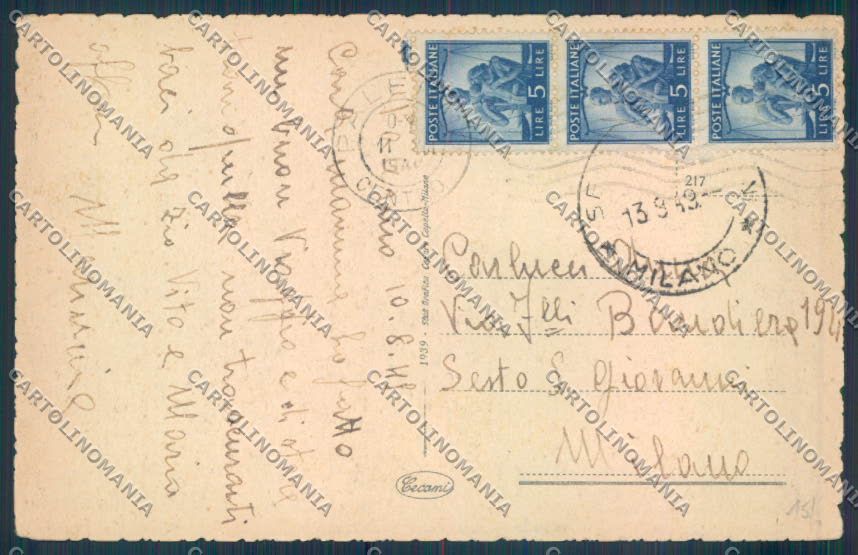 Palermo Città Poste PIEGHINA cartolina ZT8085 – retro