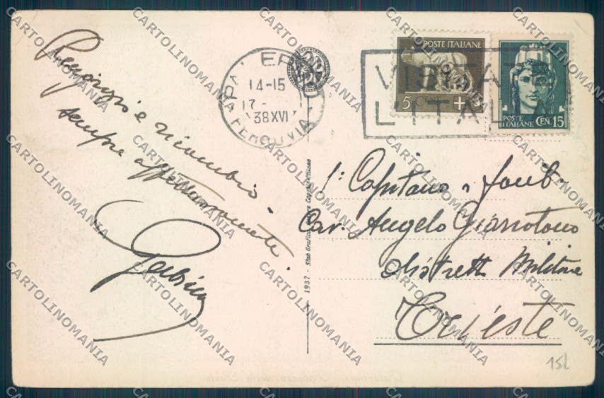Palermo Città Poste STRAPPINO cartolina ZT8115 – retro