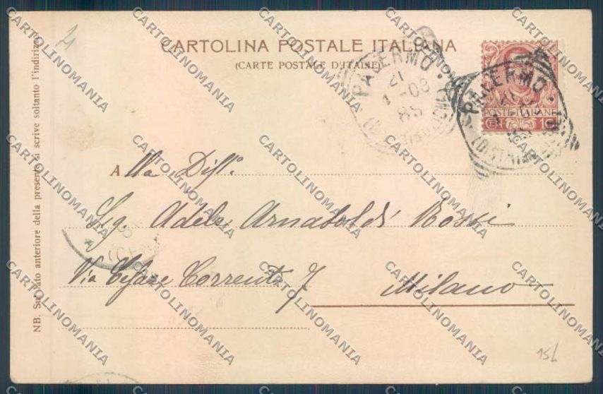 Palermo Città Via Bonello cartolina ZT8122 – retro