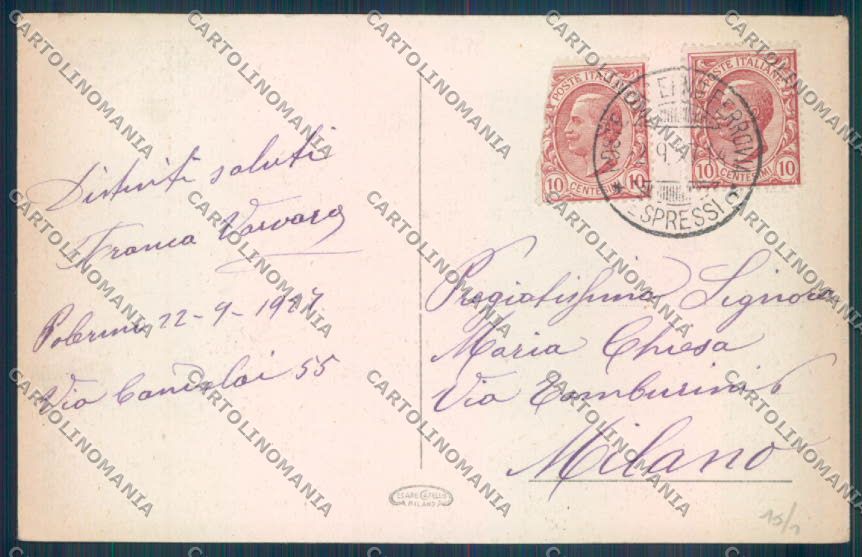 Palermo Città Mondello cartolina ZT8129 – retro