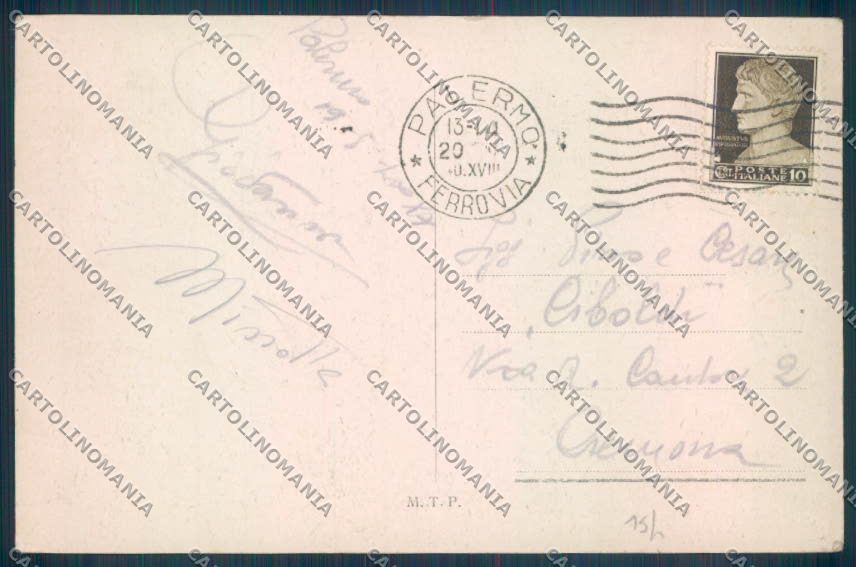 Palermo Città Poste cartolina ZT8137 – retro