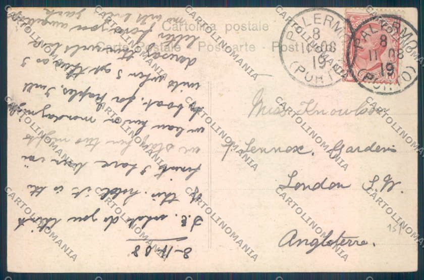 Palermo Città Villa Igea cartolina ZT8142 – retro