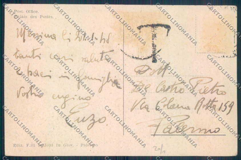 Palermo Città Poste cartolina ZT8163 – retro