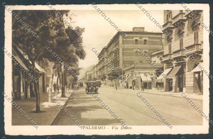 Palermo Città Via Dante PIEGHINE cartolina ZT8168 – fronte