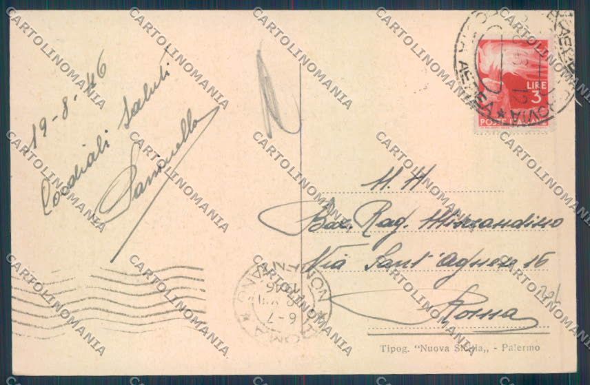 Palermo Città Poste cartolina ZT8169 – retro