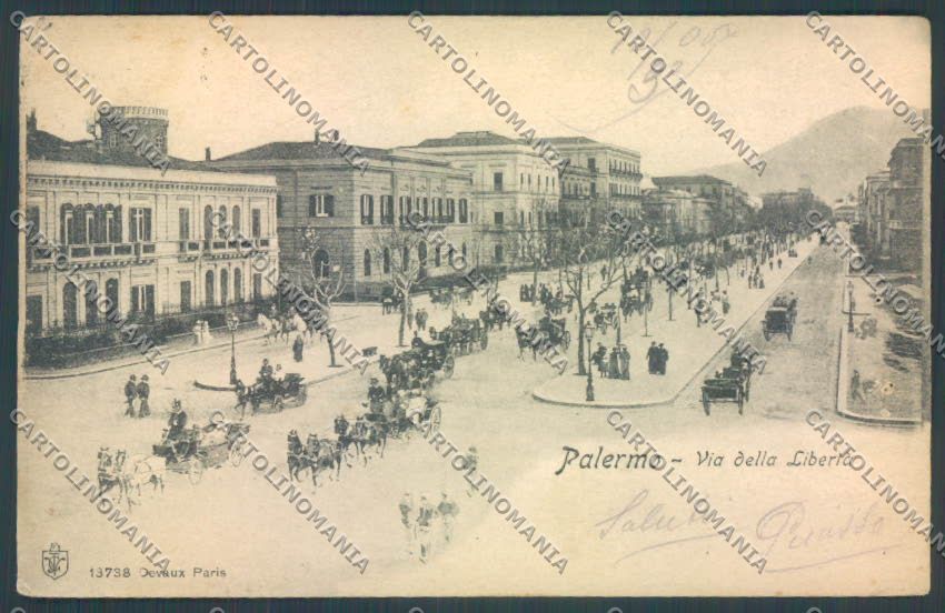 Palermo Città Viale Libertà FORI cartolina ZT8172 – fronte