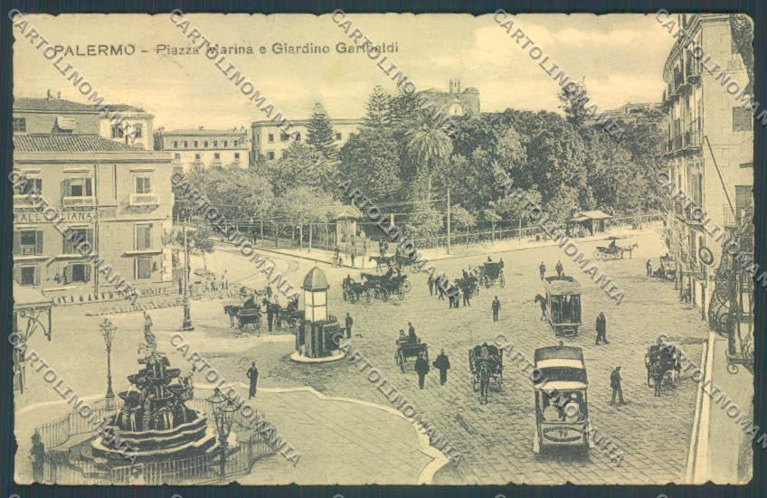 Palermo Città Piazza Marina PIEGHINE cartolina ZT8175 – fronte