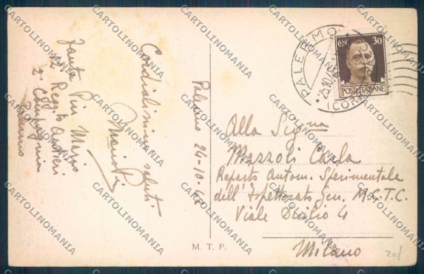 Palermo Città cartolina ZT8176 – retro