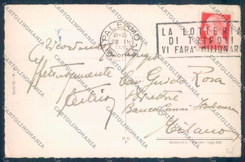 Palermo Città Viale Libertà cartolina ZT8181 – retro