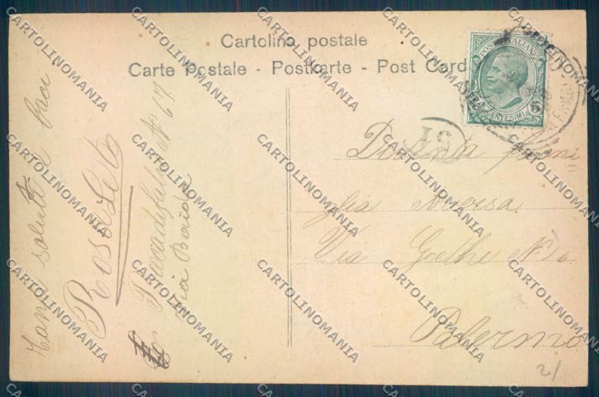 Palermo Città Via Bonello Alterocca cartolina ZT8184 – retro