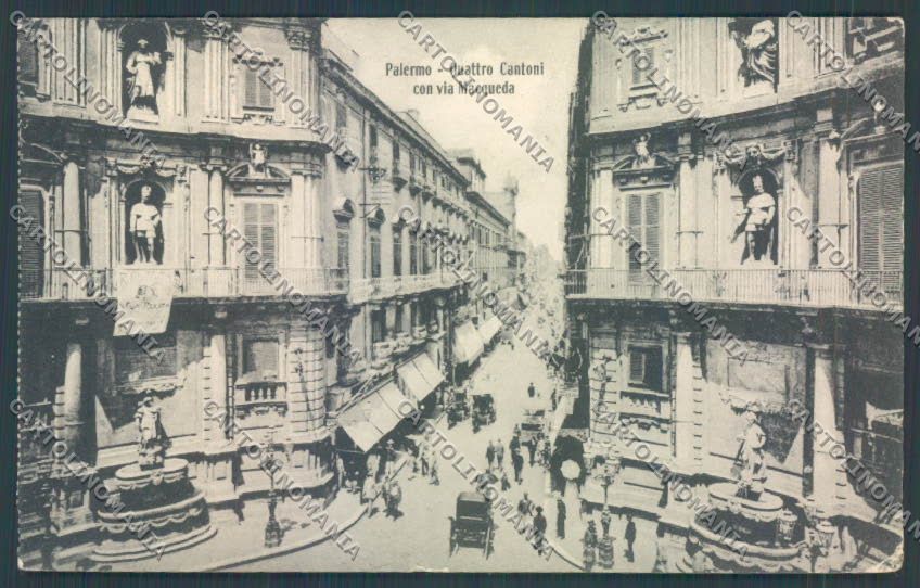 Palermo Città Via Maqueda PIEGHINA cartolina ZT8198 – fronte