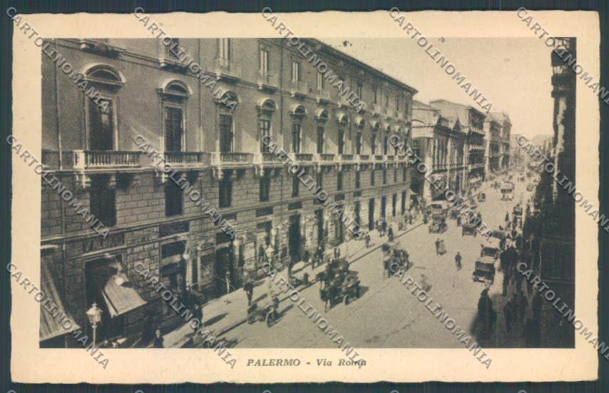Palermo Città Via Roma PIEGA cartolina ZT8201 – fronte