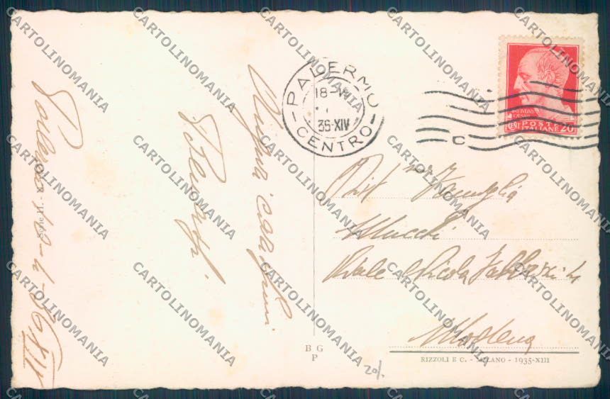 Palermo Città Via Dante cartolina ZT8209 – retro