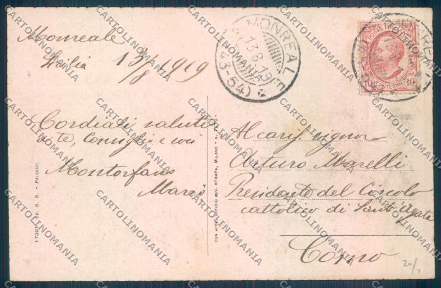 Palermo Città Viale Libertà cartolina ZT8210 – retro