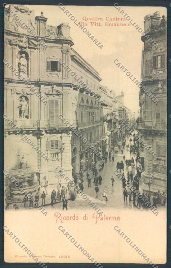Palermo Città Quattro Cantoni cartolina ZT8226 – fronte