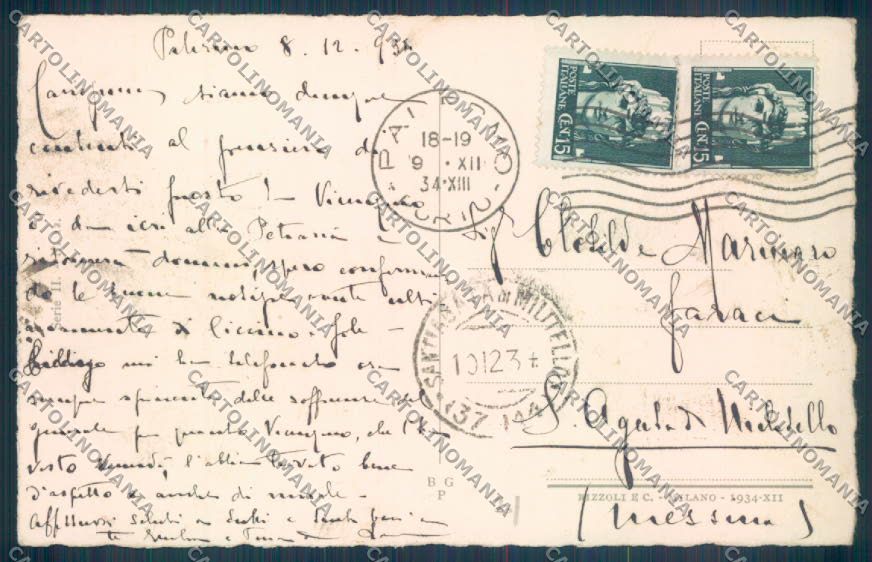 Palermo Città Viale Libertà cartolina ZT8228 – retro