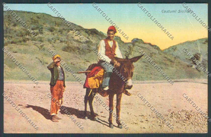 Palermo Costumi Asino cartolina ZT8253 – fronte