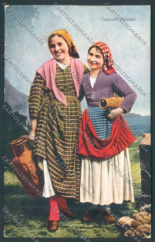 Palermo Costumi PIEGHINA cartolina ZT8258 – fronte