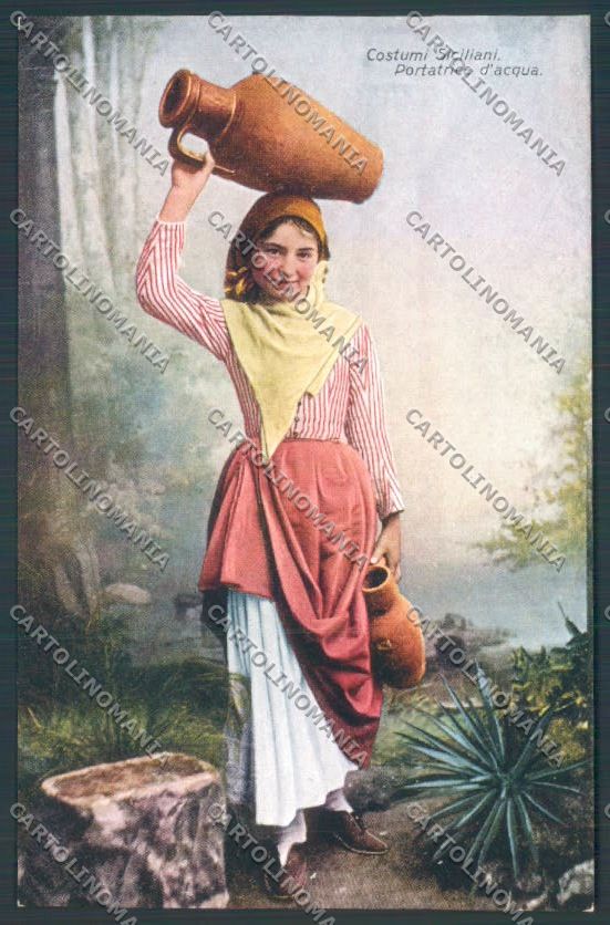 Palermo Costumi Portatrice Acqua cartolina ZT8308 – fronte