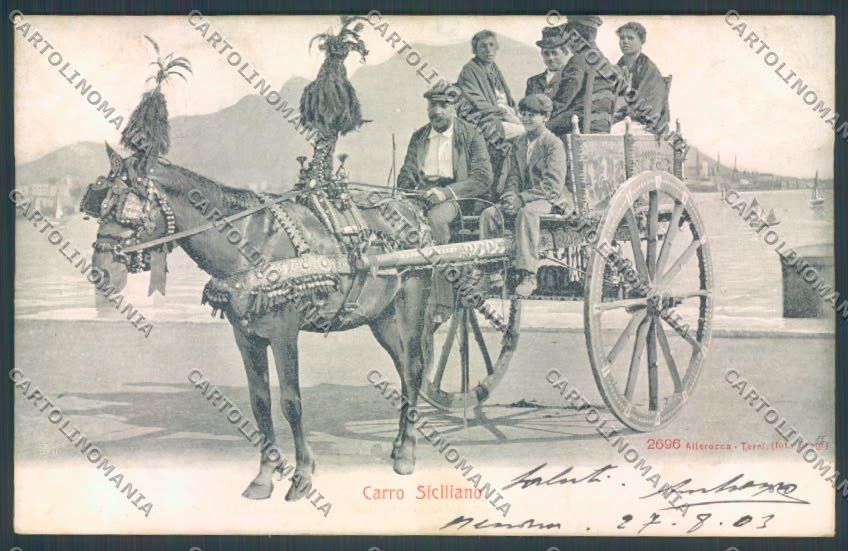 Palermo Carretto Siciliano Monte Pellegrino Asino Alterocca cartolina ZT8329 – fronte
