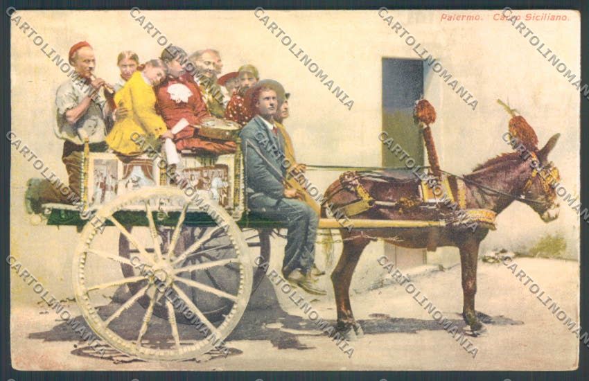Palermo Carretto Siciliano Asino cartolina ZT8331 – fronte
