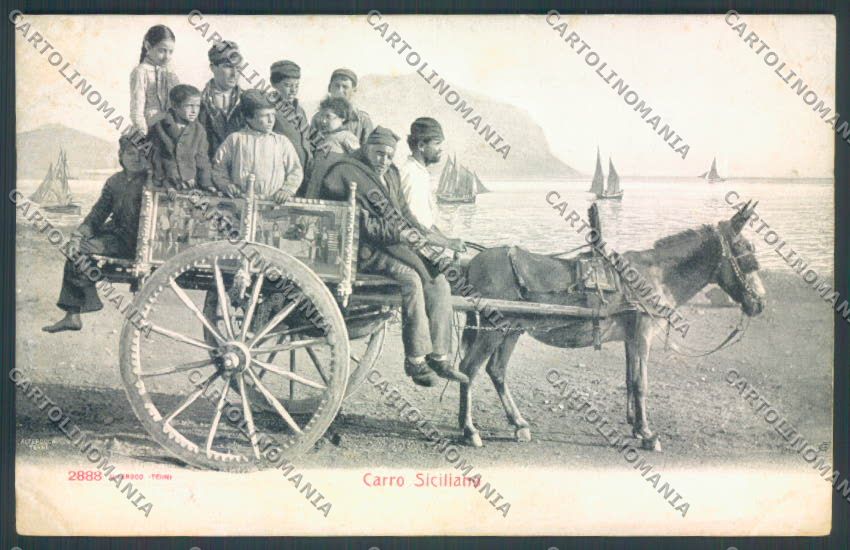 Palermo Carretto Siciliano Monte Pellegrino Asino Alterocca cartolina ZT8335 – fronte