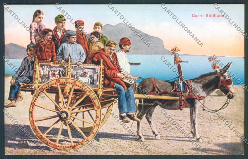 Palermo Carretto Siciliano Monte Pellegrino Asino cartolina ZT8349 – fronte